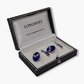 Longmire Sterling Tennis Motif Enamel Cufflinks