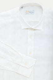 Slim Long Sleeve Linen Shirt White
