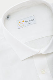 Slim Long Sleeve Linen Shirt White