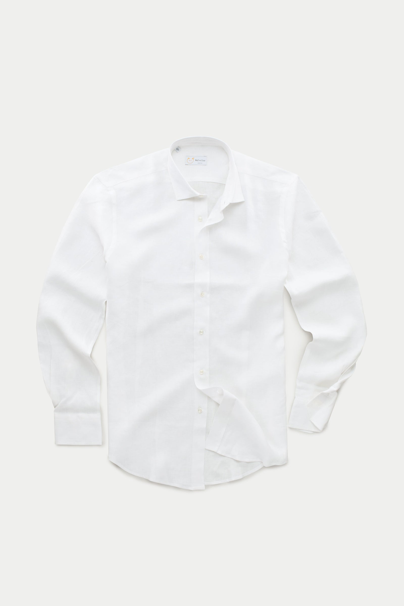 Slim Long Sleeve Linen Shirt White