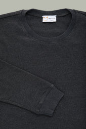Heavyweight Bamboo Sorona Interlock Long Sleeve Crew Black