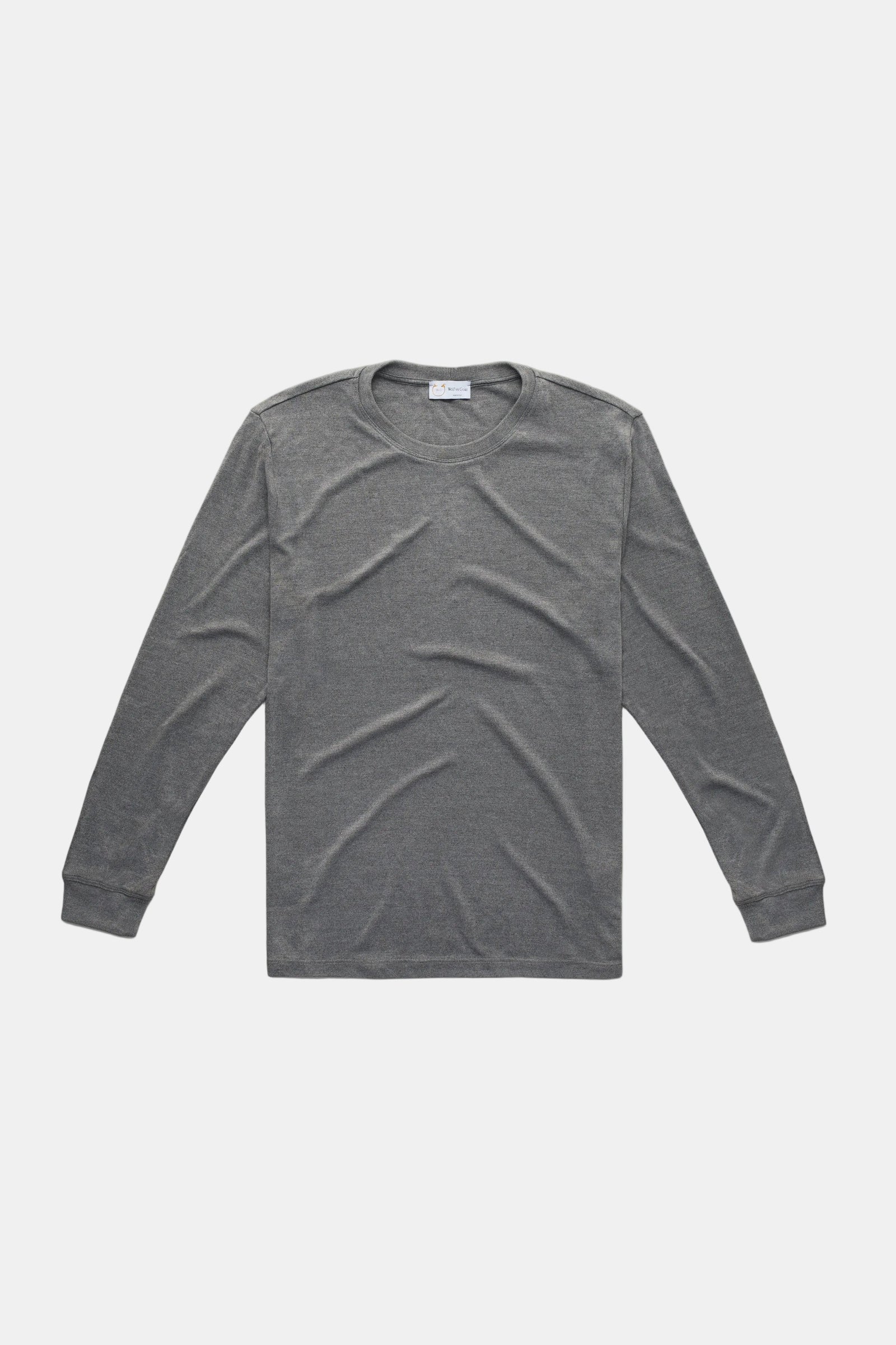 Heavyweight Bamboo Sorona Interlock Long Sleeve Crew Grey