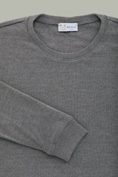Heavyweight Bamboo Sorona Interlock Long Sleeve Crew Grey
