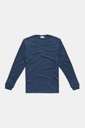 Heavyweight Bamboo Sorona Interlock Long Sleeve Crew Navy