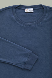 Heavyweight Bamboo Sorona Interlock Long Sleeve Crew Navy