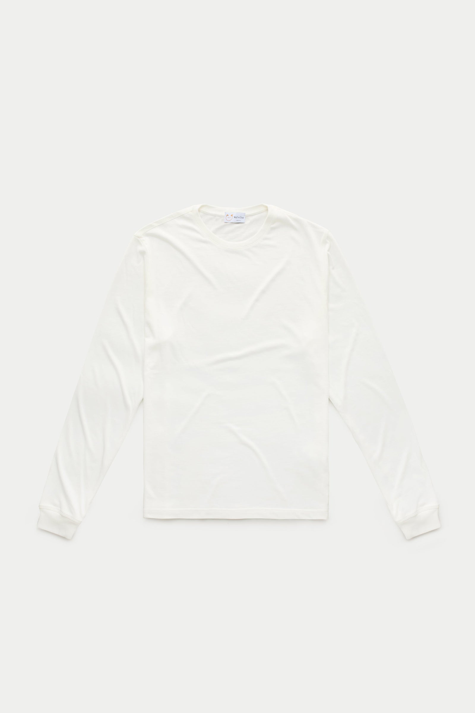 Heavyweight Long Sleeve Bamboo Sorona Jersey Crewneck Cloud Dancer
