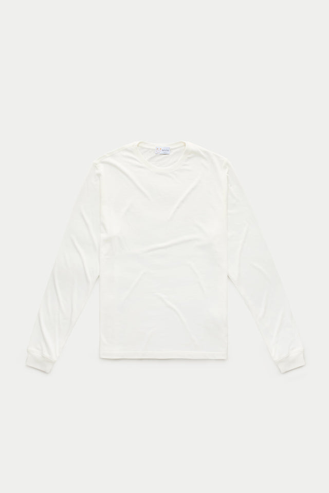 Heavyweight Long Sleeve Bamboo Sorona Jersey Crewneck Cloud Dancer