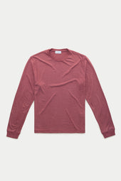 Long Sleeve Heavyweight Bamboo Sorona Jersey Crewneck Rosewood
