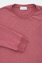 Long Sleeve Heavyweight Bamboo Sorona Jersey Crewneck Rosewood