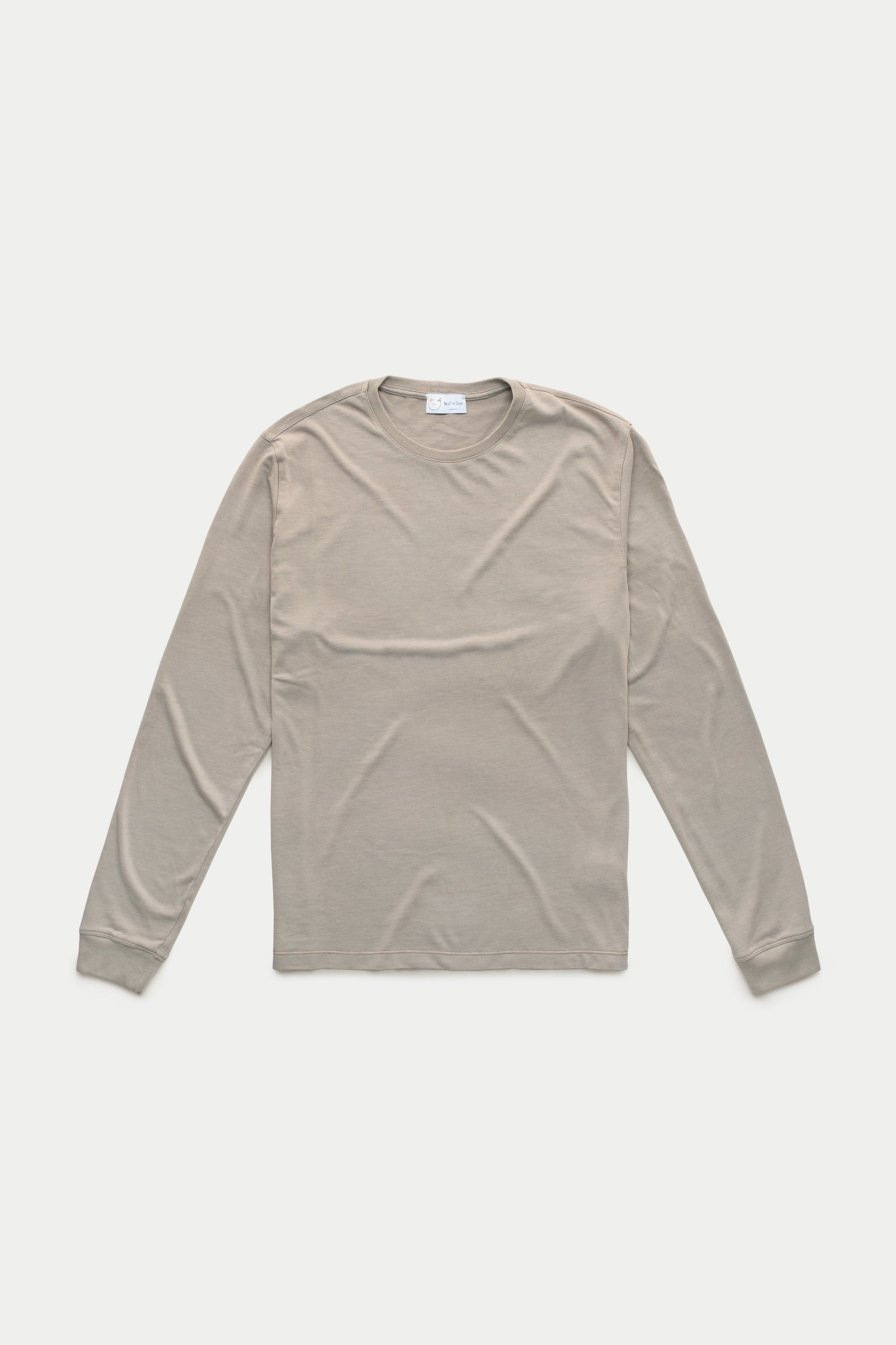 Heavyweight Long Sleeve Bamboo Sorona Jersey Crewneck Silver Mink