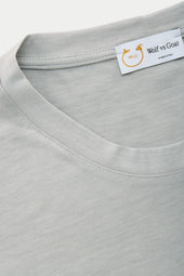 Silk Cotton Long Sleeve Crew Neck T-Shirt Grey