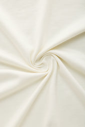 Silk Cotton Long Sleeve Crew Neck T-Shirt White