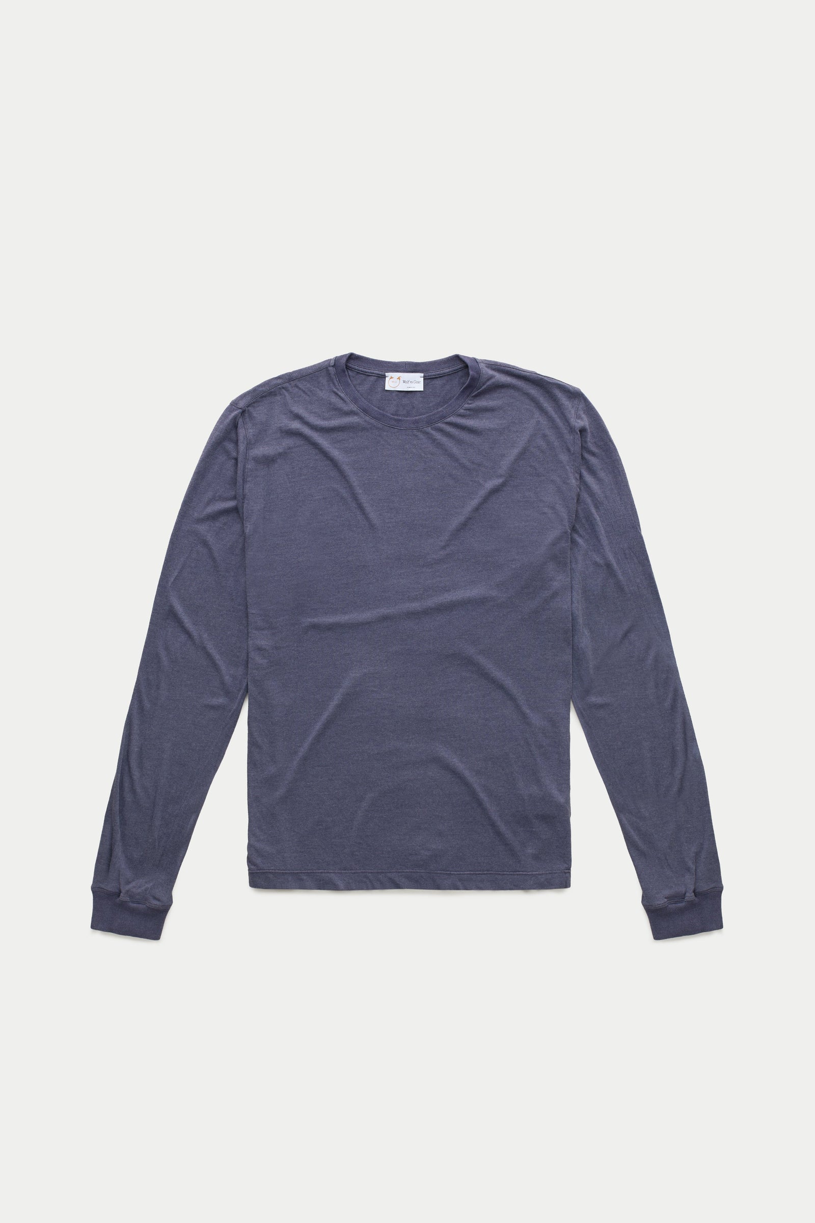Light Weight Bamboo Sorona Long Sleeve Crew Neck T-Shirt Baritone Blue
