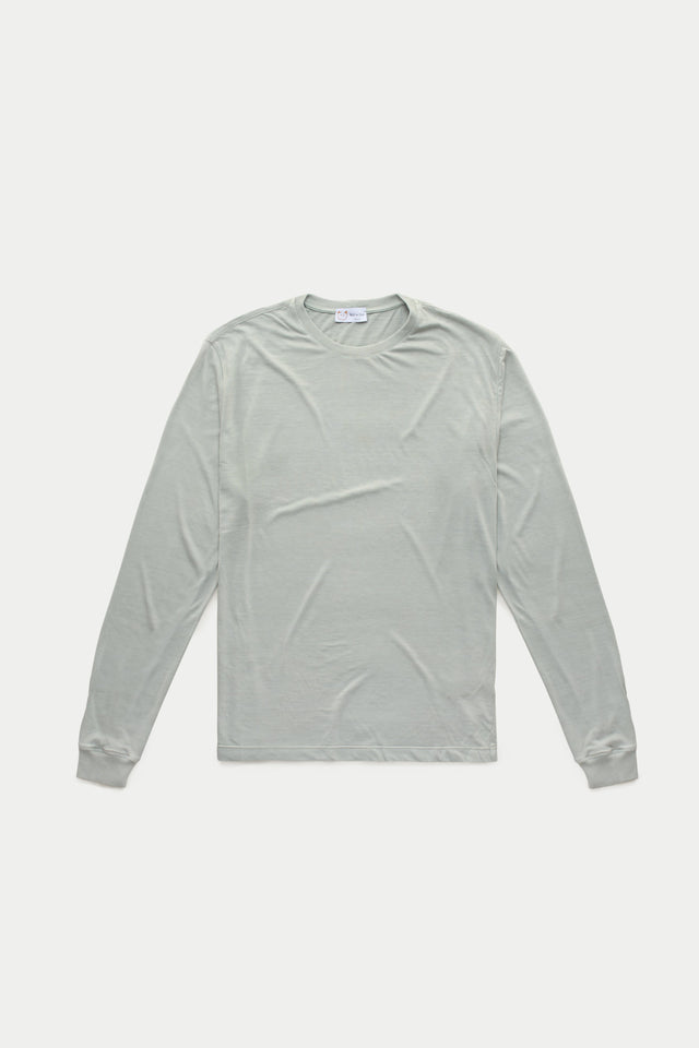 Light Weight Bamboo Sorona Long Sleeve Crew Neck T-Shirt Steel