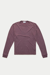 Light Weight Bamboo Sorona Long Sleeve Crew Neck T-Shirt Mulberry Wine