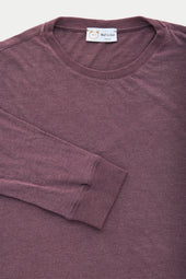 Light Weight Bamboo Sorona Long Sleeve Crew Neck T-Shirt Mulberry Wine