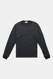 Heavyweight Long Sleeve Bamboo Sorona Jersey Crewneck Black