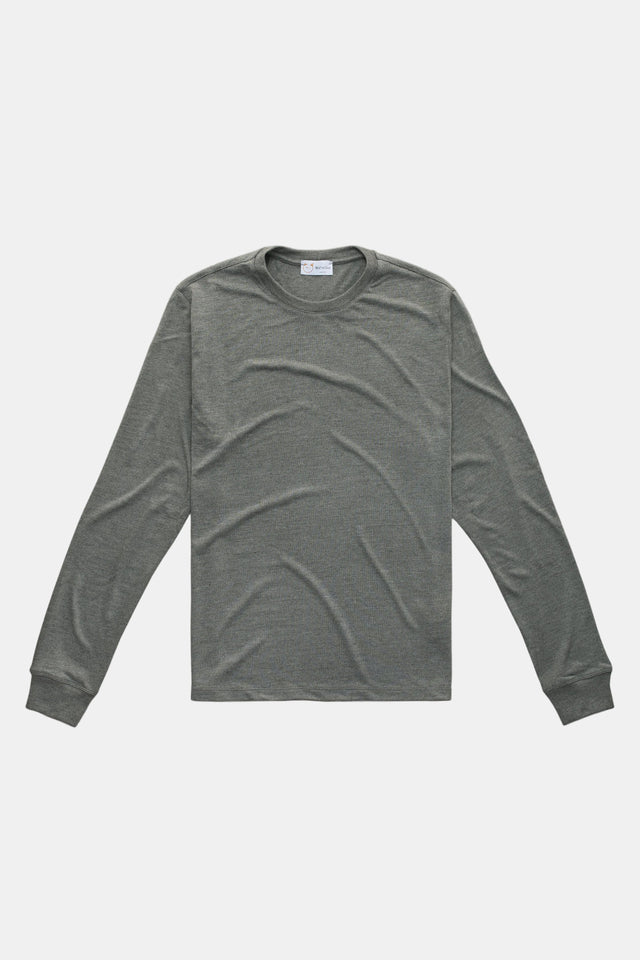 Heavyweight Long Sleeve Bamboo Sorona Jersey Crewneck Grey