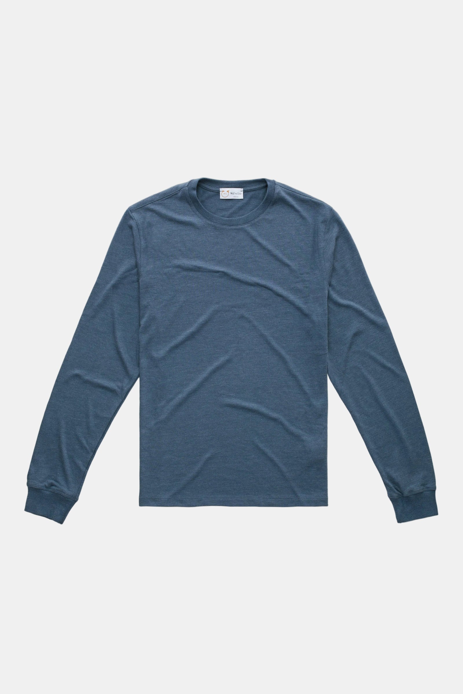Heavyweight Long Sleeve Bamboo Sorona Jersey Crewneck Navy
