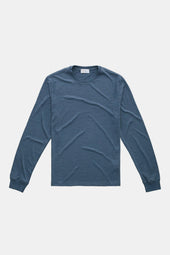 Heavyweight Long Sleeve Bamboo Sorona Jersey Crewneck Navy
