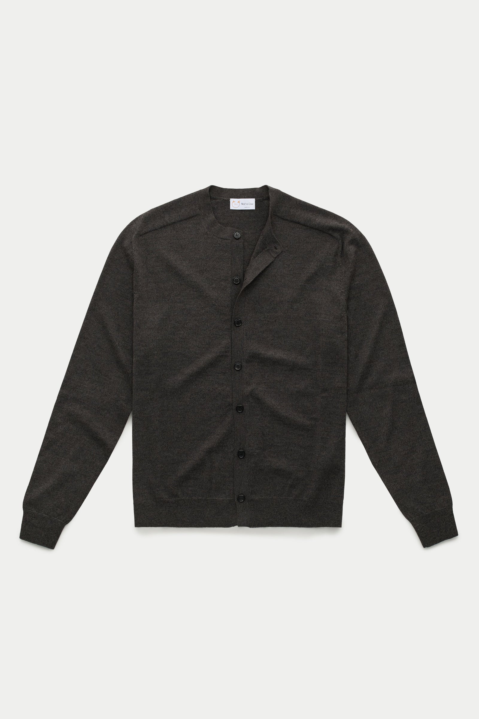 Long Sleeve Wool Knitted Cardigan Cenere