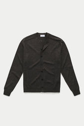 Long Sleeve Wool Knitted Cardigan Cenere