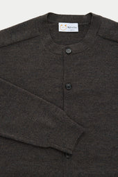 Long Sleeve Wool Knitted Cardigan Cenere