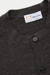 Long Sleeve Wool Knitted Cardigan Cenere