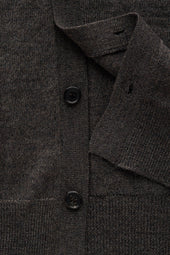 Long Sleeve Wool Knitted Cardigan Cenere