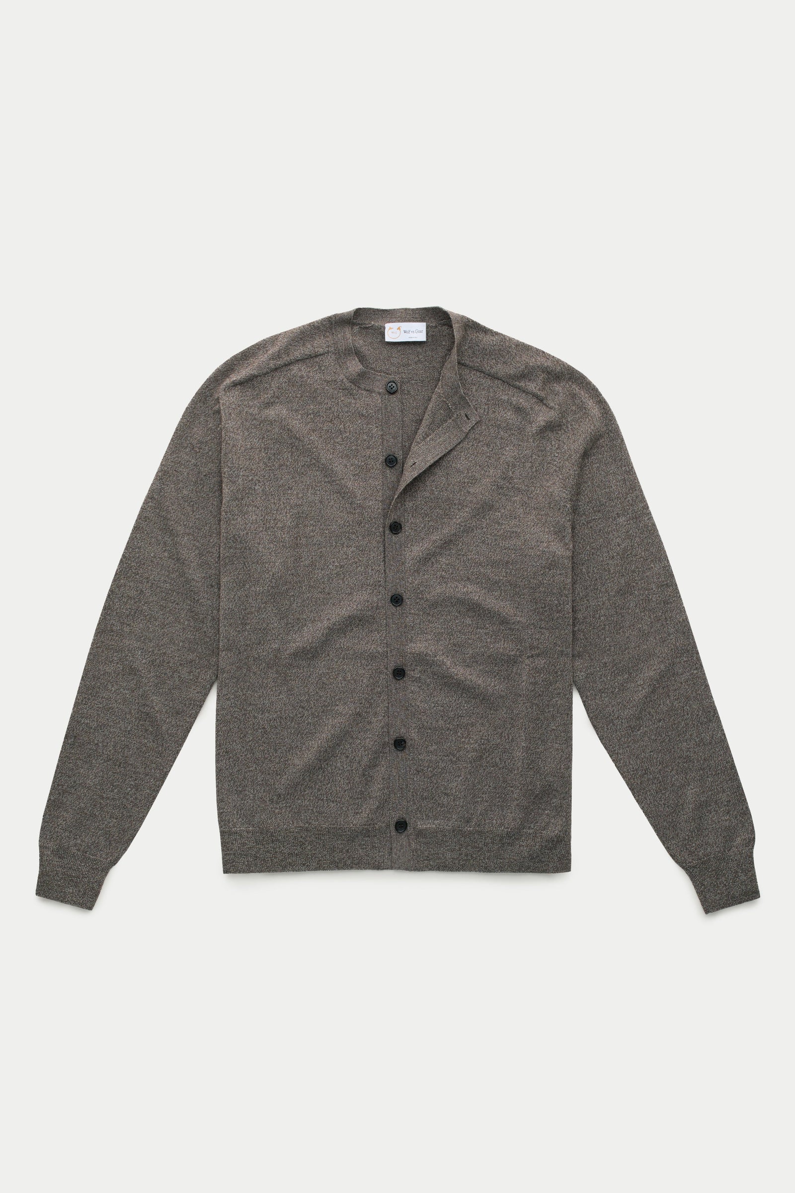 Long Sleeve Wool Knitted Cardigan Salt and Pepper