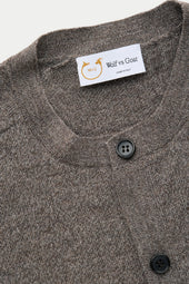 Long Sleeve Wool Knitted Cardigan Salt and Pepper