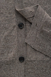 Long Sleeve Wool Knitted Cardigan Salt and Pepper