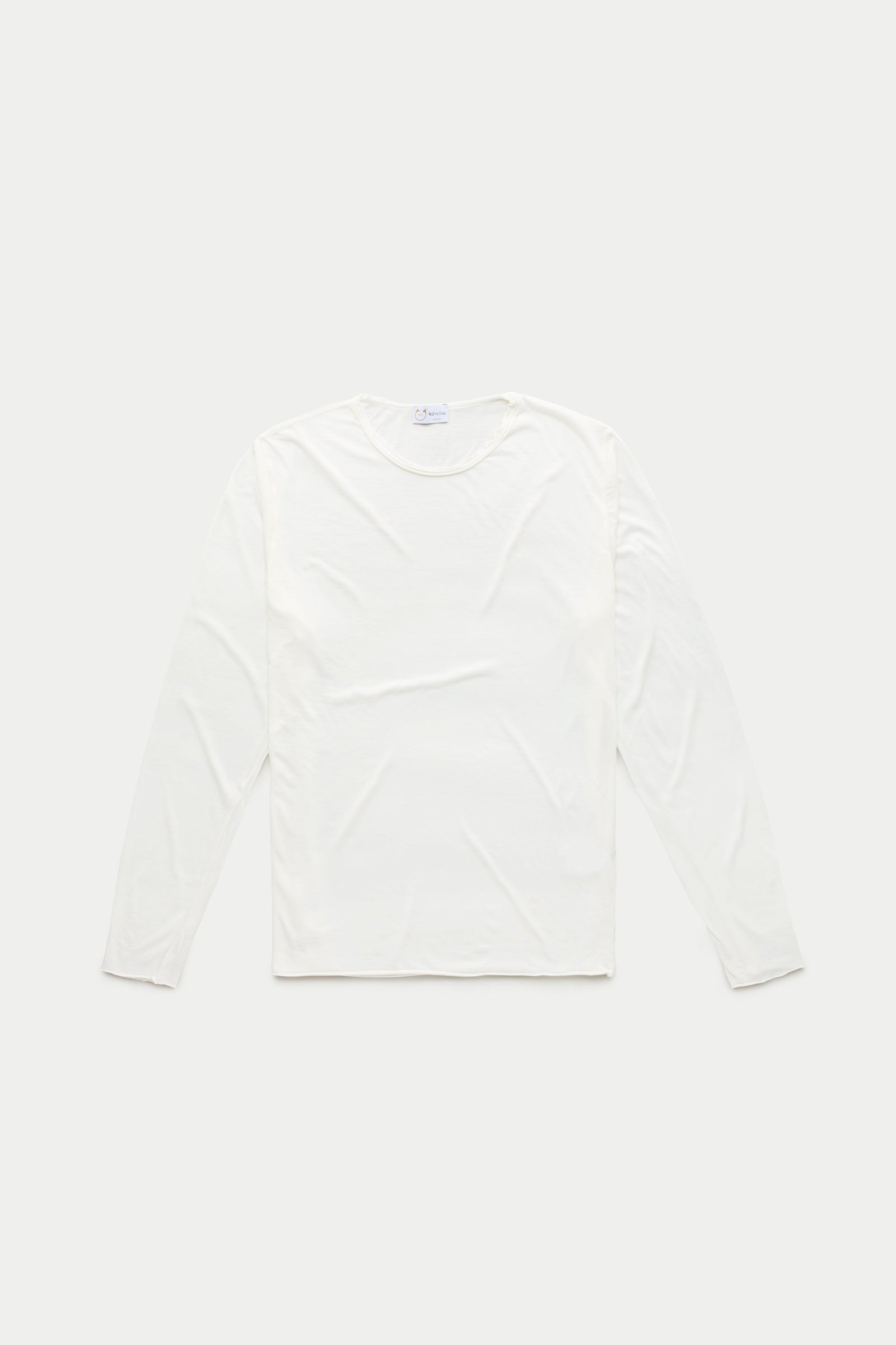 Light Weight Bamboo Sorona Long Sleeve Roll Neck T-Shirt Cloud Dancer