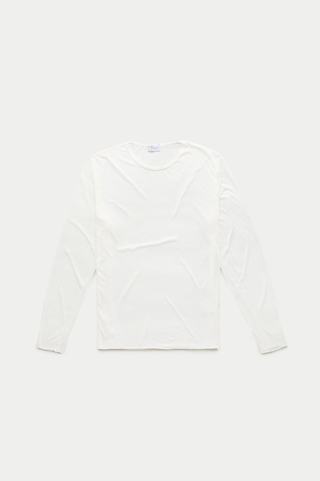 Light Weight Bamboo Sorona Long Sleeve Crew Neck T-Shirt Cloud Dancer