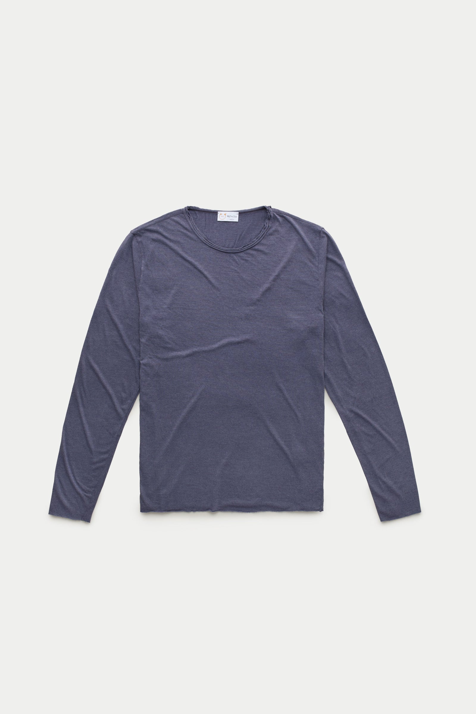 Light Weight Bamboo Sorona Long Sleeve Roll Neck T-Shirt Baritone Blue