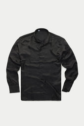 Long Sleeve Silk Jacquard Shirt Black