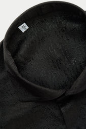 Long Sleeve Silk Jacquard Shirt Black