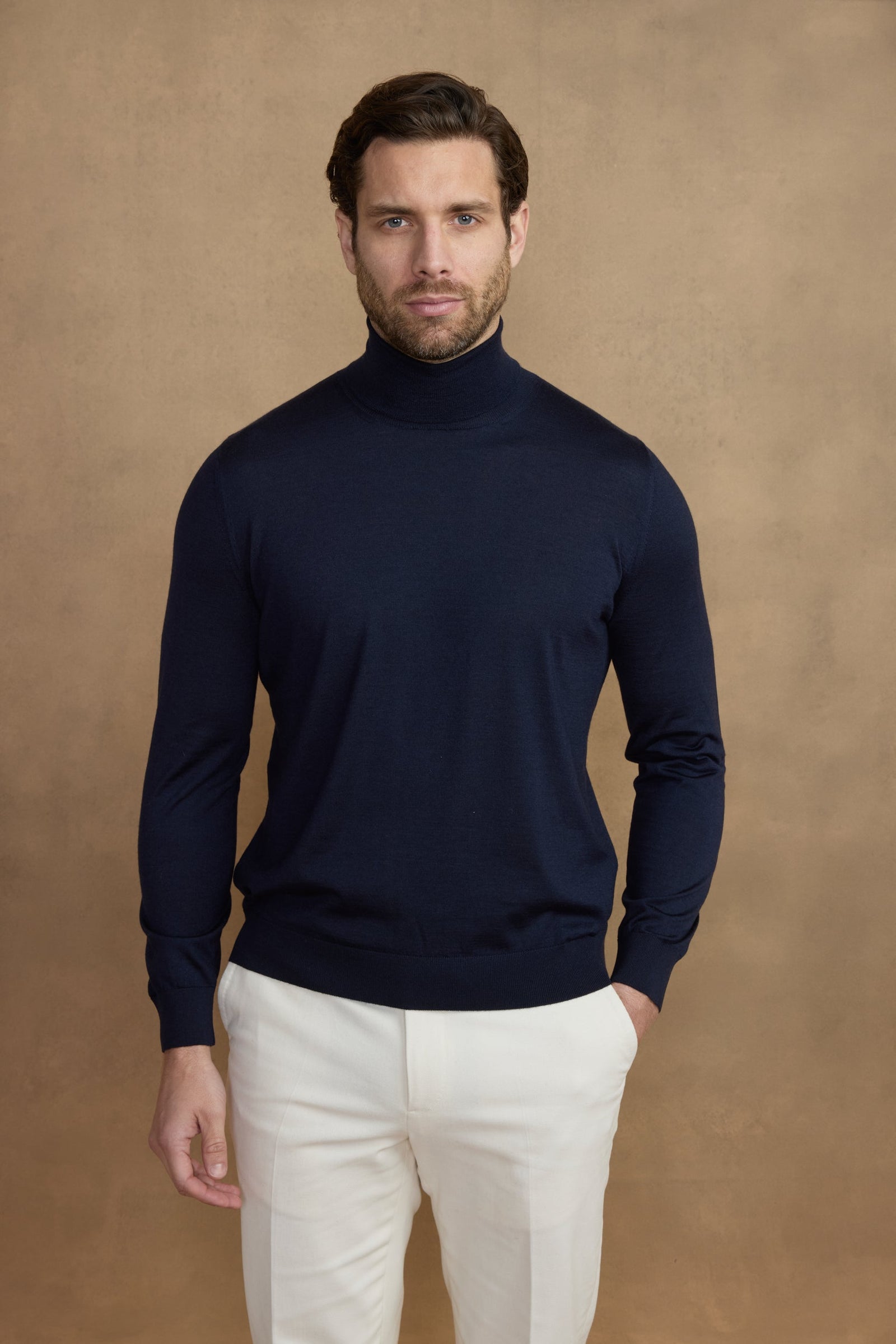 Pull Col Roul En Cachemire Et Soie