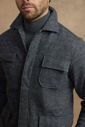 Sur Chemise Paisse En Laine Grise