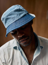 love fades recycled denim bucket hat