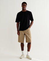 Luca Washed Beige Organic Cotton Denim Shorts