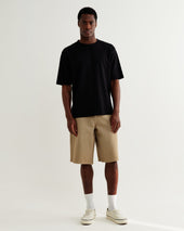 Luca Washed Beige Organic Cotton Denim Shorts