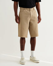 Luca Washed Beige Organic Cotton Denim Shorts