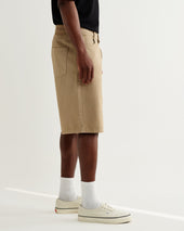 Luca Washed Beige Organic Cotton Denim Shorts