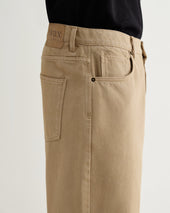 Luca Washed Beige Organic Cotton Denim Shorts