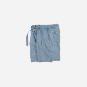 Lyocell Belted Denim Shorts Light