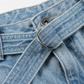 Lyocell Belted Denim Shorts Light