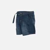 Lyocell Belted Denim Shorts