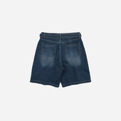 Lyocell Belted Denim Shorts