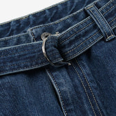 Lyocell Belted Denim Shorts